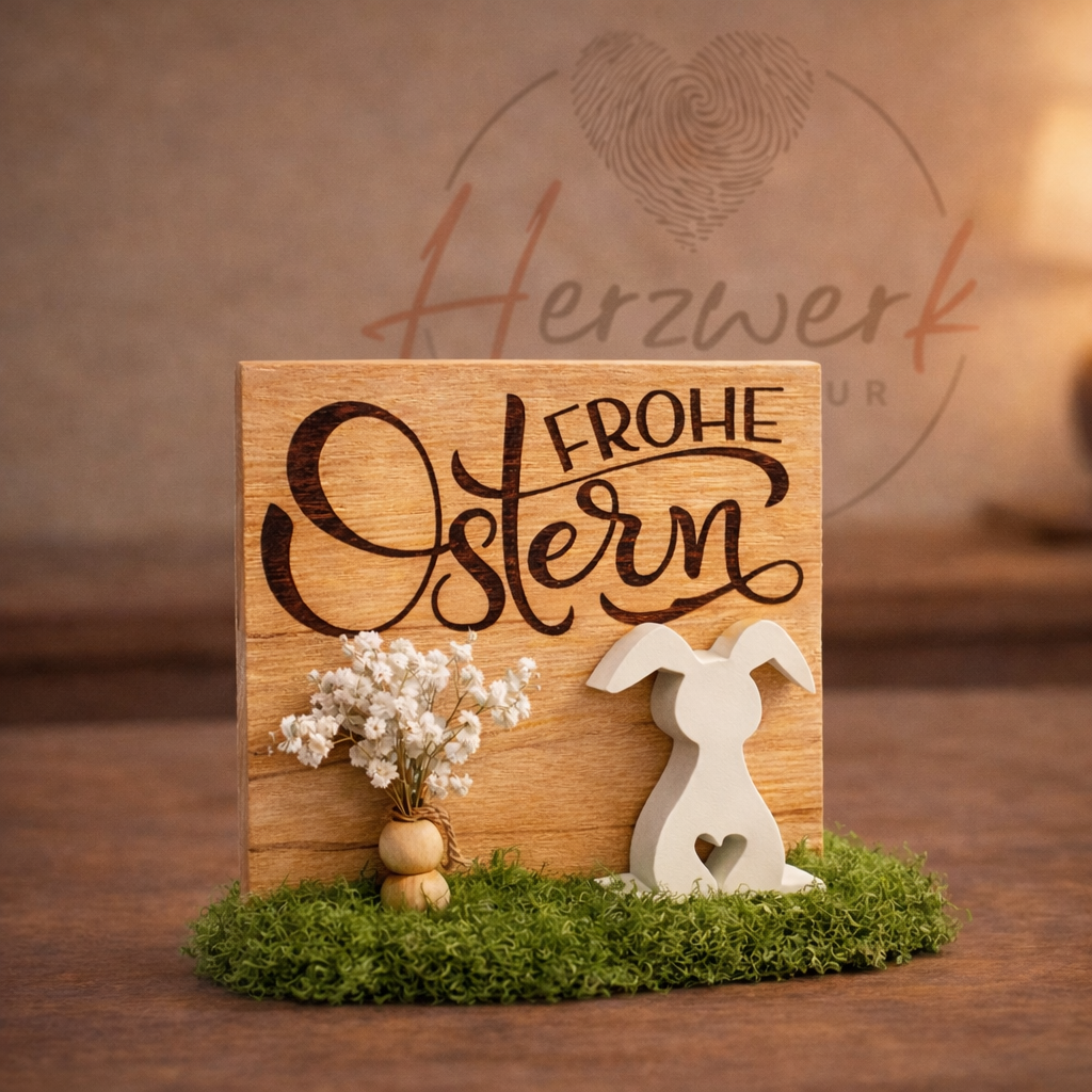 Osterdekoration „Frohe Ostern“- handgemacht & natürlich