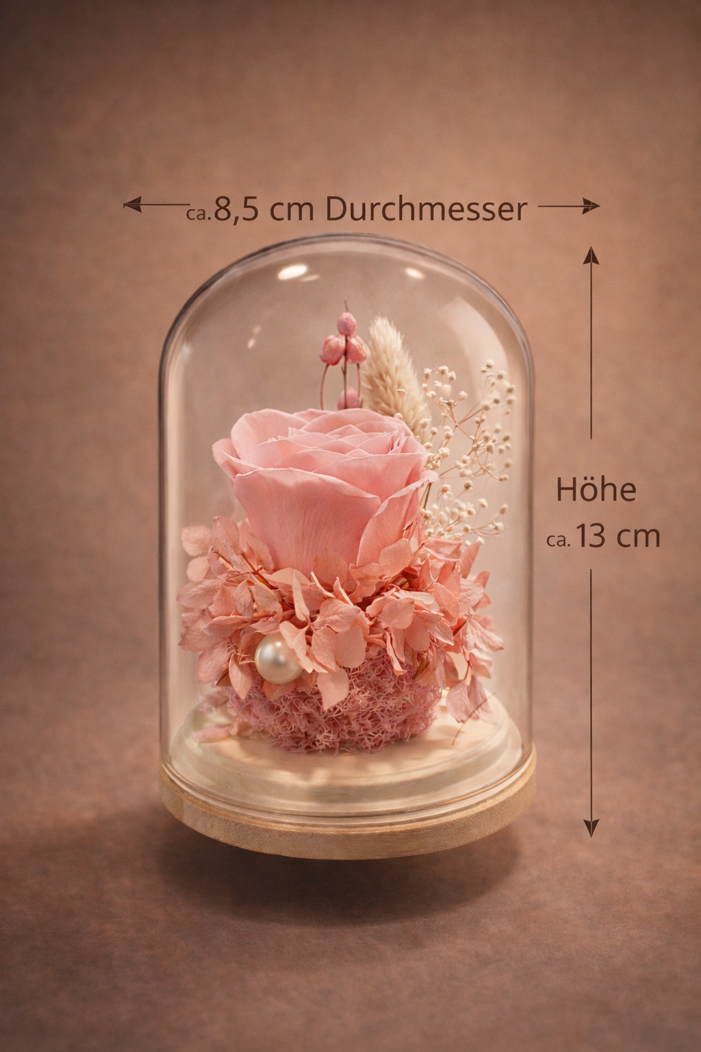 Ewige Rose im Glasdom - ROSA - Handgefertigtes Geschenk