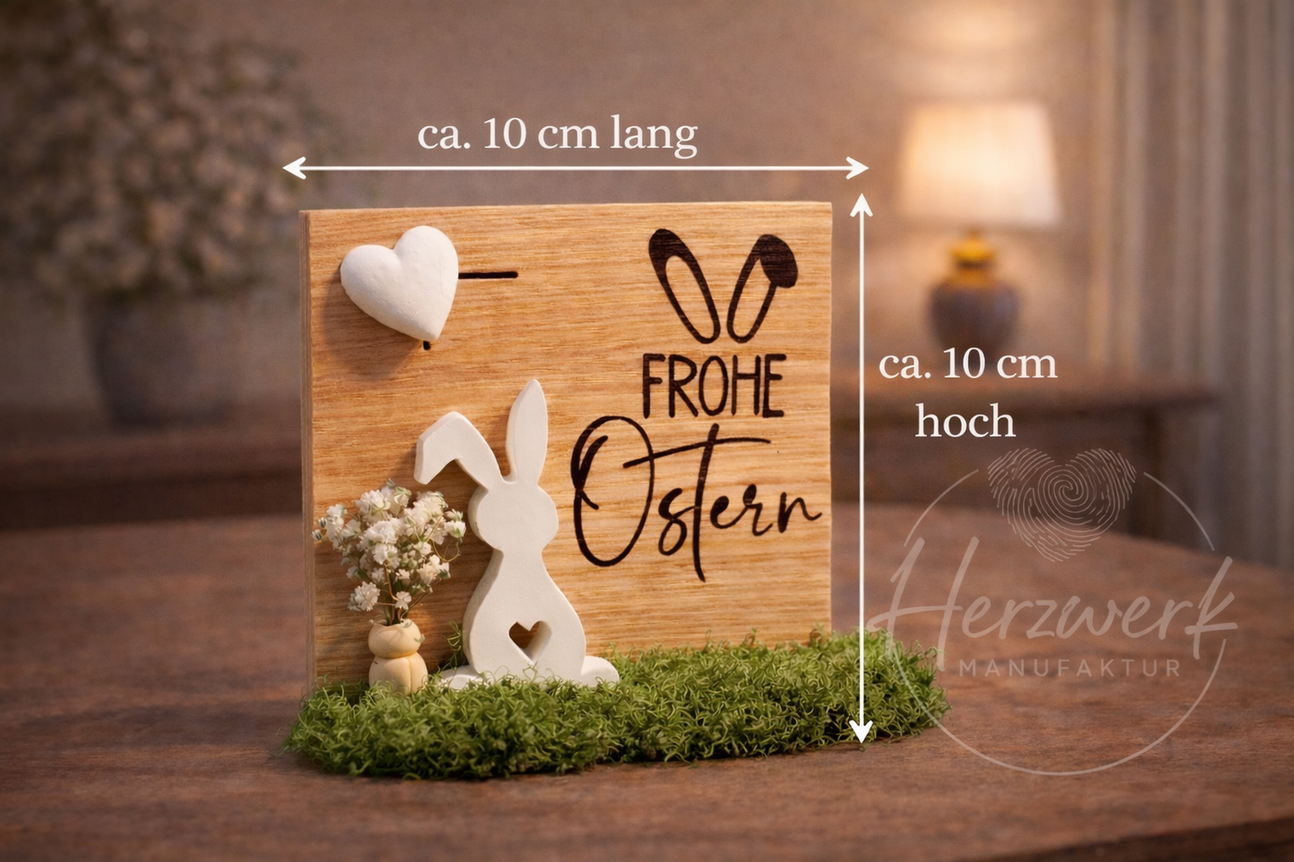 Osterdekoration „Frohe Ostern“ - handgemacht & zeitlos