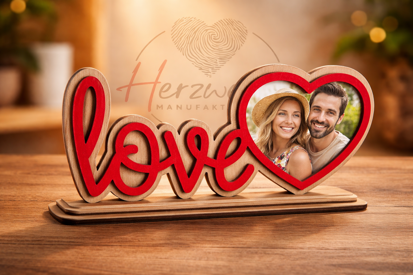 Love Holzaufsteller mit Foto - personalisiertes Geschenk voller Emotionen