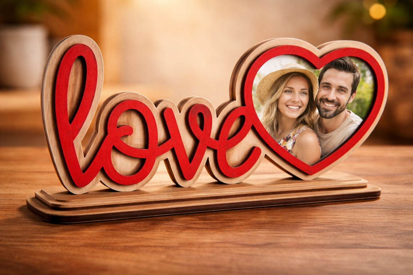 Love Holzaufsteller mit Foto - personalisiertes Geschenk voller Emotionen