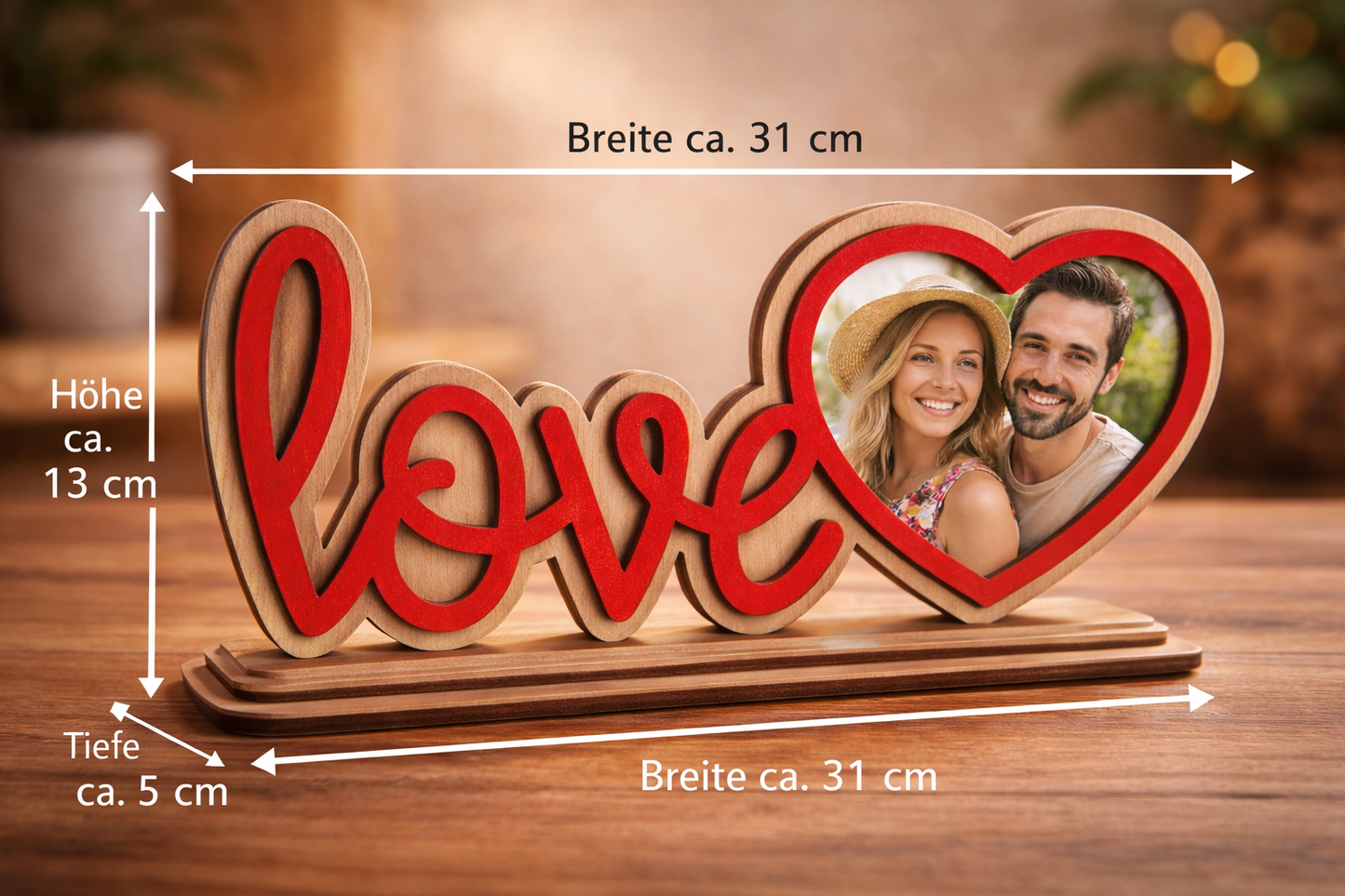 Love Holzaufsteller mit Foto - personalisiertes Geschenk voller Emotionen