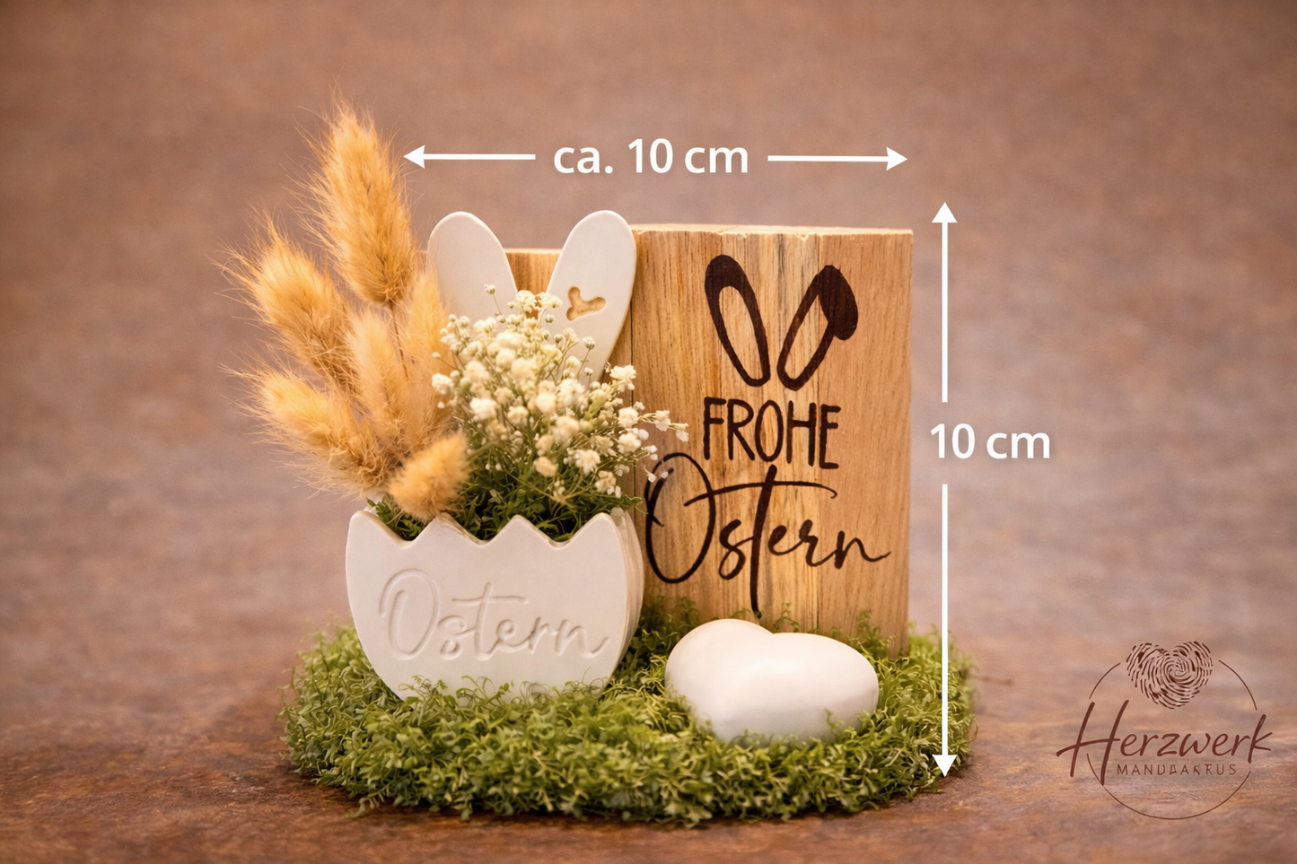 Osterdekoration „Frohe Ostern“ - handgemacht & natürlich