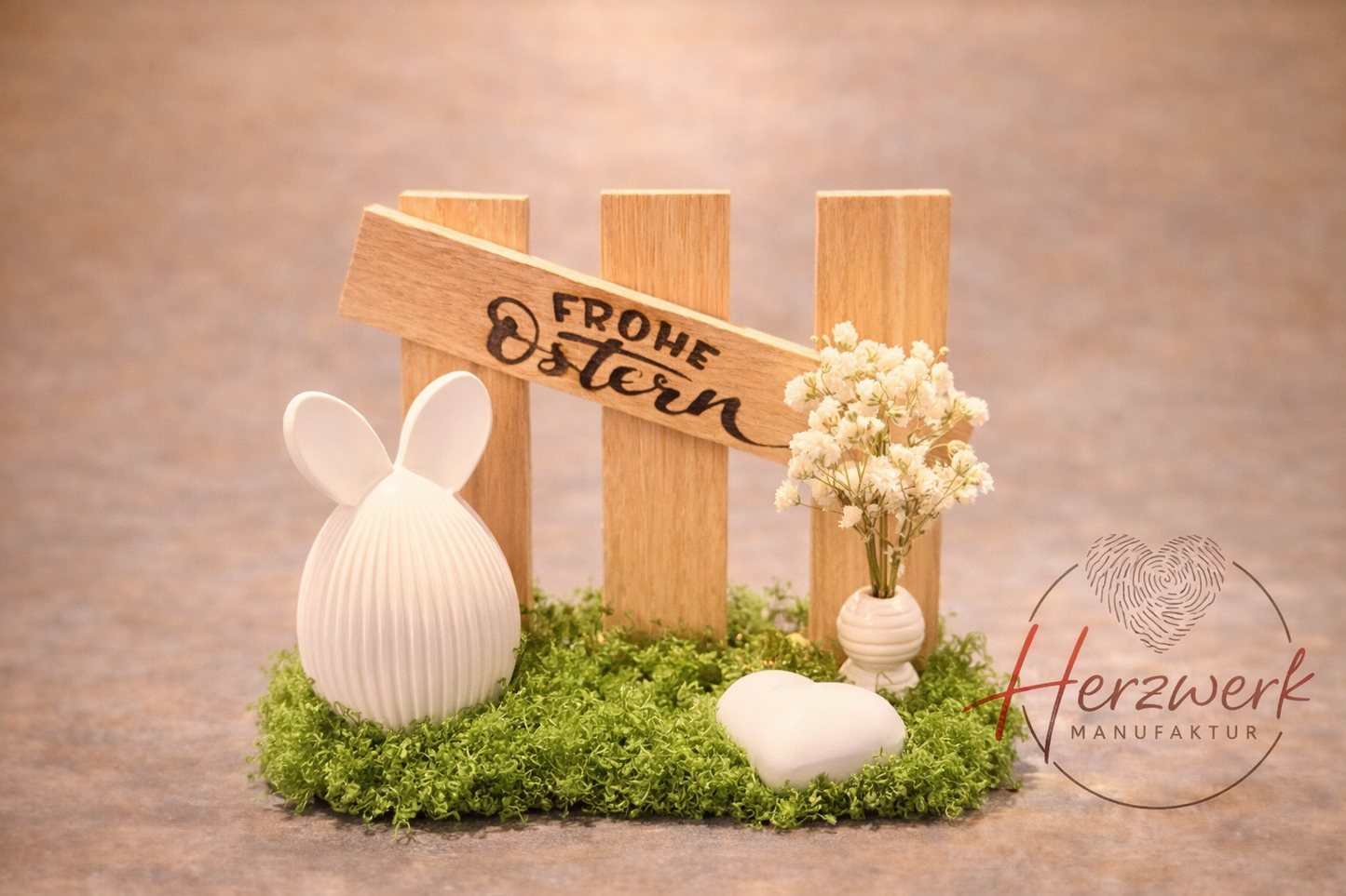 Osterdekoration „Frohe Ostern“ - handgemacht & zeitlos