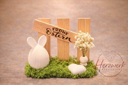 Osterdekoration „Frohe Ostern“ - handgemacht & zeitlos
