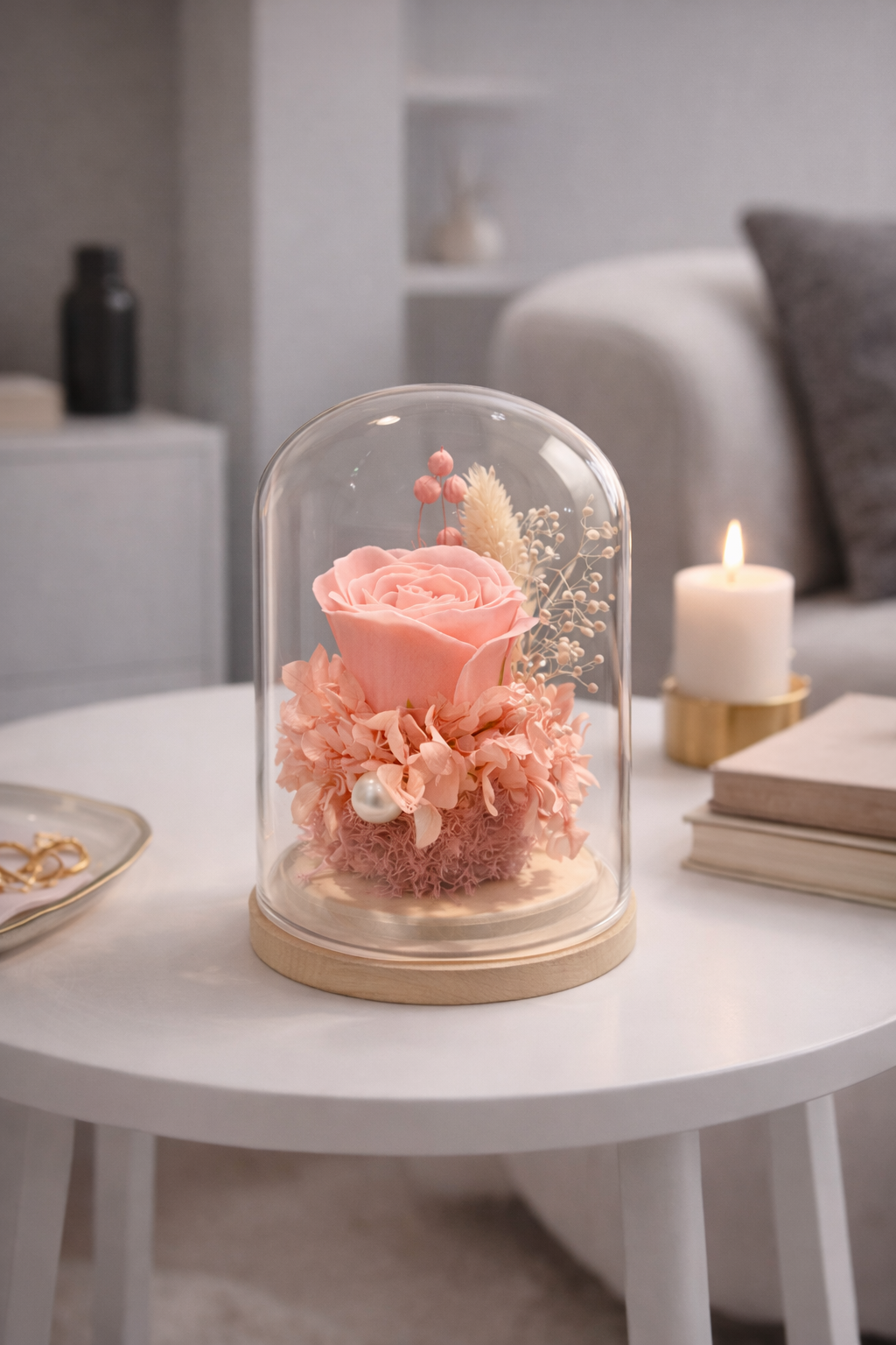 Ewige Rose im Glasdom - ROSA - Handgefertigtes Geschenk