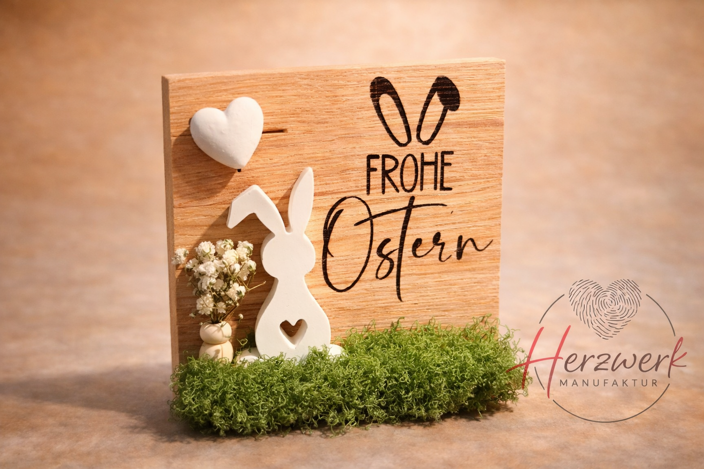 Osterdekoration „Frohe Ostern“ - handgemacht & zeitlos