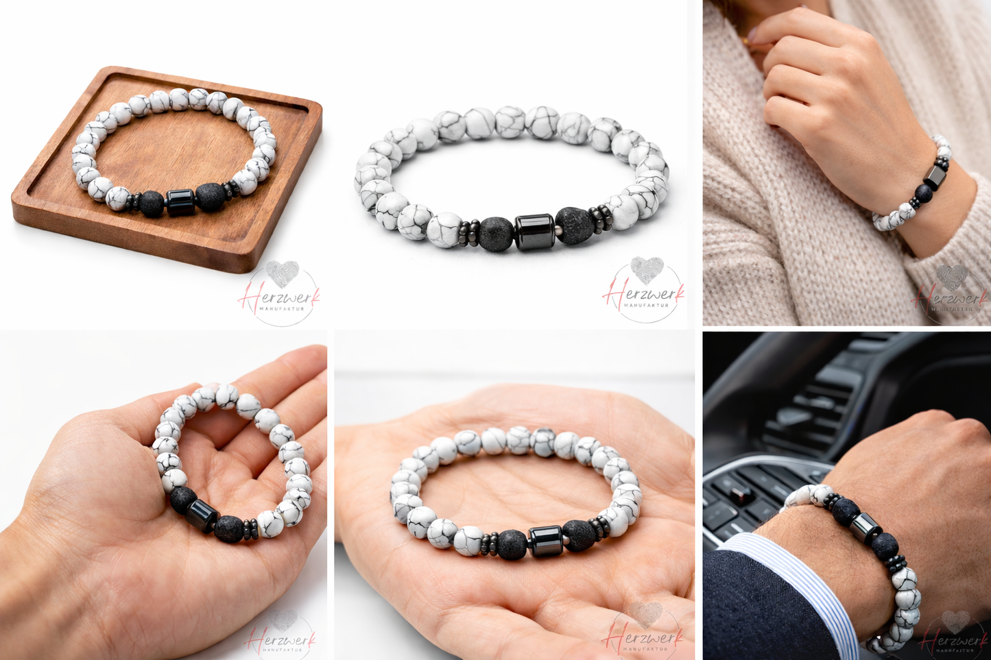 Howlith & Lavastein Armband - Unisex