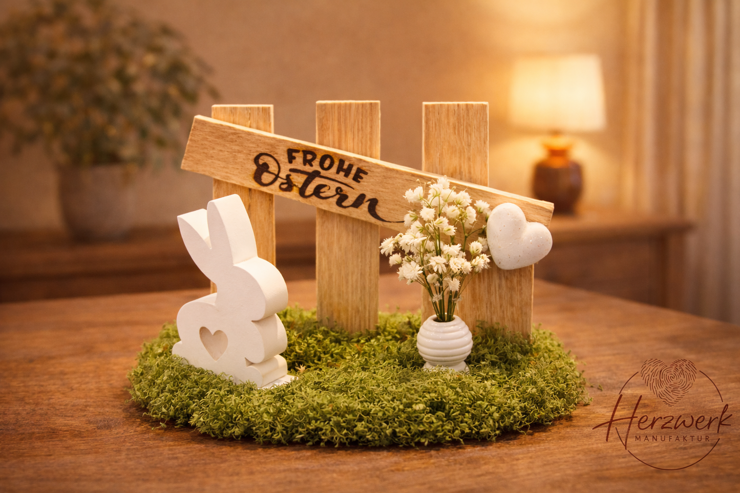 Osterdekoration „Frohe Ostern“ - handgemacht & natürlich